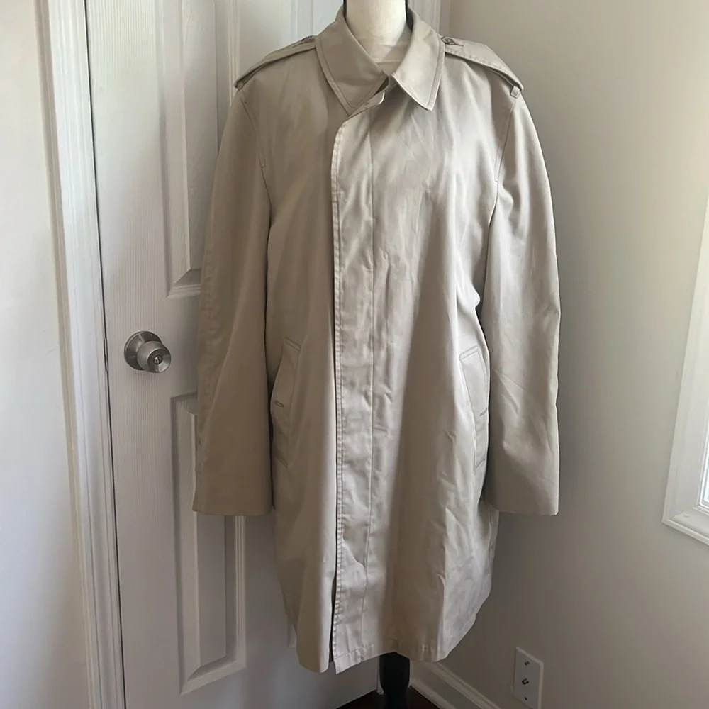 Vintage 1970s Mens London Fog Trench Coat Thinsulate Lined 46 long - Picture 4 of 10